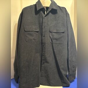 Men’s suede button down shirt
